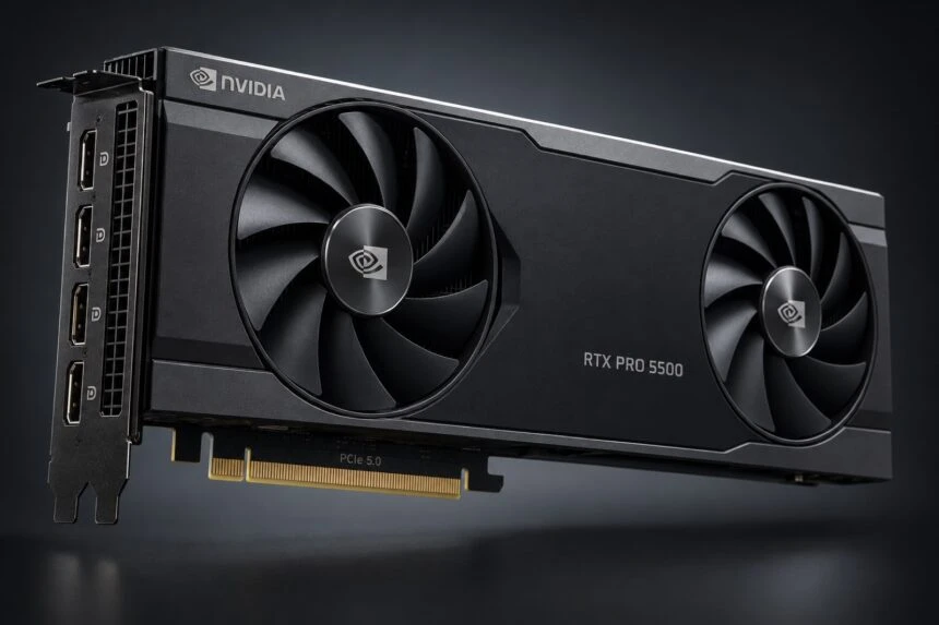 NVIDIA представила RTX PRO 5500 з 84 ГБ пам’яті: за характеристиками вона близька до RTX 5090